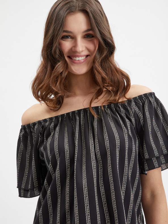 Orsay Černá dámská pruhovaná halenka ORSAY