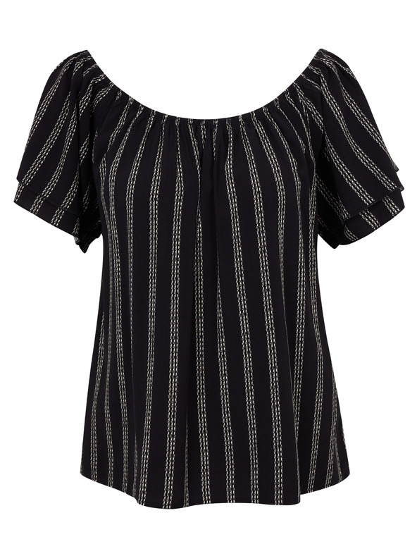 Orsay Černá dámská pruhovaná halenka ORSAY