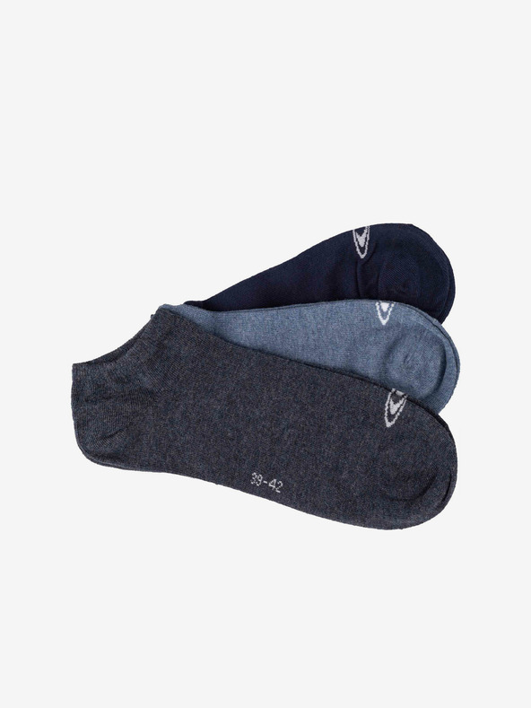 O'Neill Sada tří párů unisex ponožek v tmavě šedé, modré a tmavě modré barvě O'Neill SNEAKER 3PK