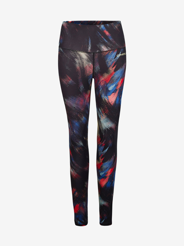 O'Neill Červeno-černé dámské vzorované legíny O'Neill ACTIVE LEGGING
