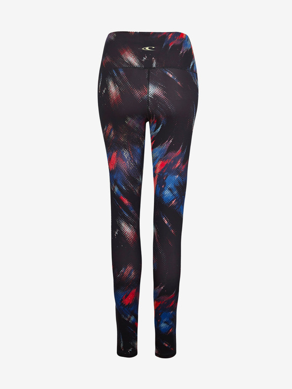 O'Neill Červeno-černé dámské vzorované legíny O'Neill ACTIVE LEGGING