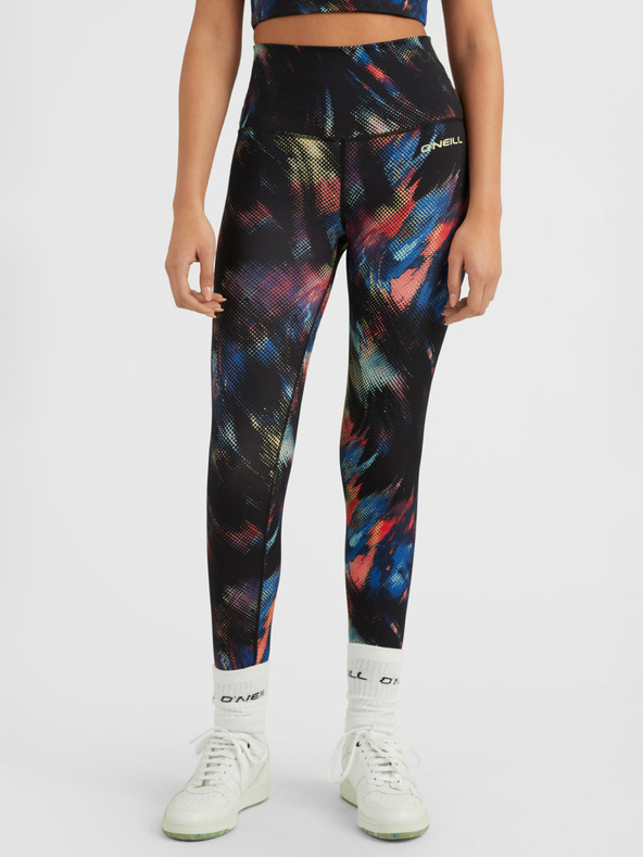 O'Neill Červeno-černé dámské vzorované legíny O'Neill ACTIVE LEGGING