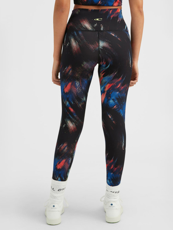 O'Neill Červeno-černé dámské vzorované legíny O'Neill ACTIVE LEGGING