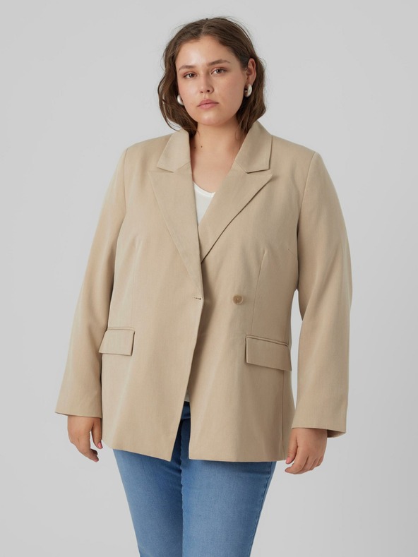 Vero Moda Curve Béžové dámské sako VERO MODA CURVE Esme