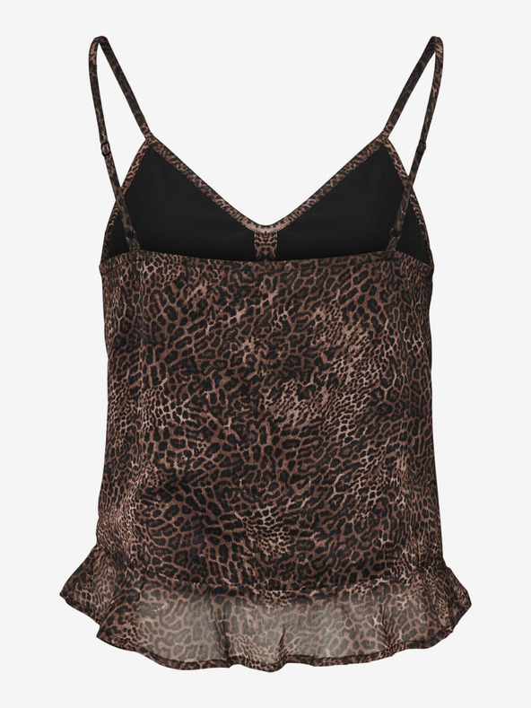 Noisy May Černo-hnědý top s leopardím vzorem Noisy May Melina