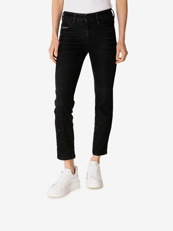 Diesel Černé dámské zkrácené straight fit džíny Diesel D-Rifty