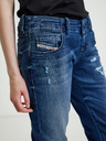 Diesel Modré dámské slim fit džíny s potrhaným efektem Diesel Grupee