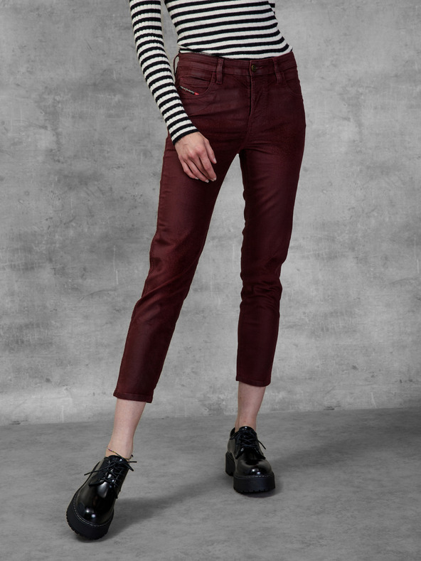 Diesel Vínové dámské zkrácené slim fit džíny Diesel