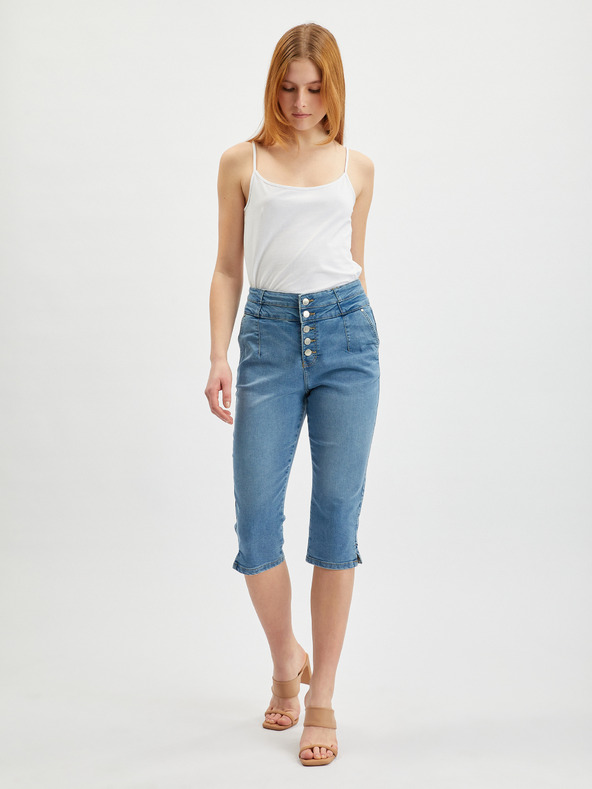 Orsay Modré dámské zkrácené slim fit džíny ORSAY