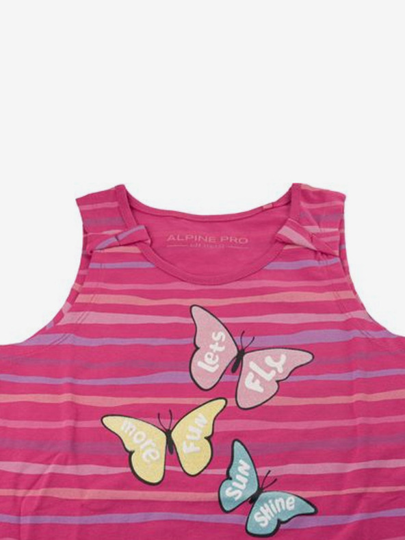 ALPINE PRO Tmavě růžové holčičí vzorované tílko ALPINE PRO Holso