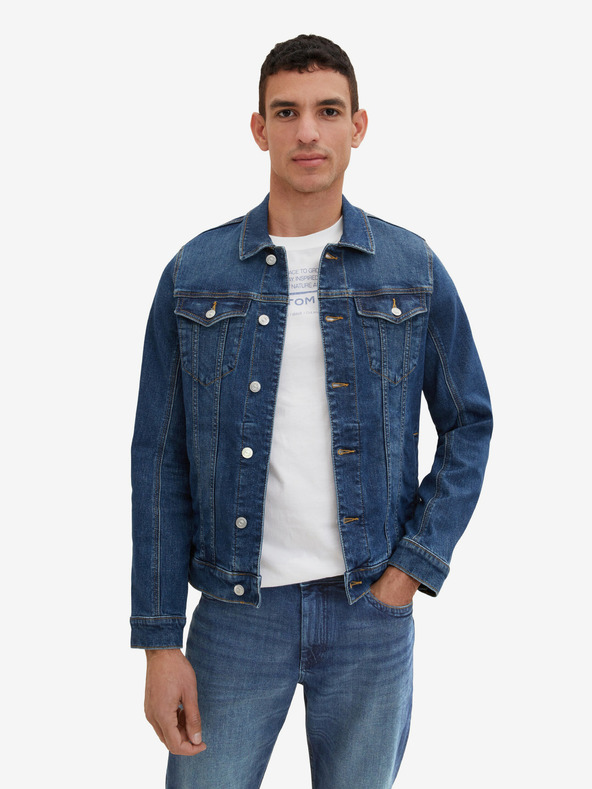 Tom Tailor Tmavě modrá pánská džínová bunda Tom Tailor