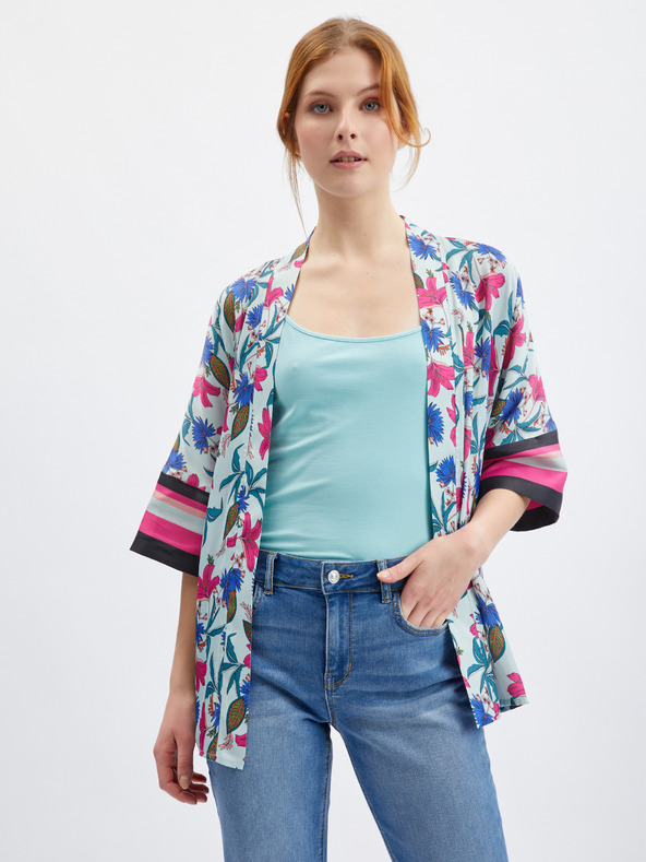 Orsay Světle modré dámské květované kimono ORSAY