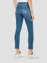 Replay Modré dámské zkrácené slim fit džíny s potrhaným efektem Replay