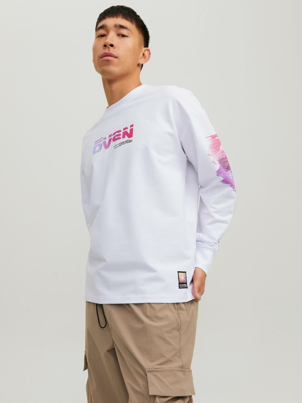 Jack & Jones Bílá pánská mikina Jack & Jones Digital