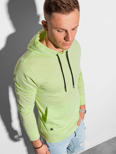 Ombre Clothing Světle zelená pánská mikina s kapucí B1154