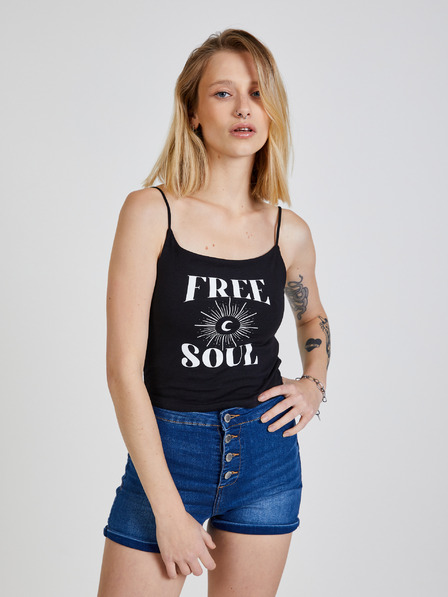 TALLY WEiJL Černé dámské vzorované tílko TALLY WEiJL