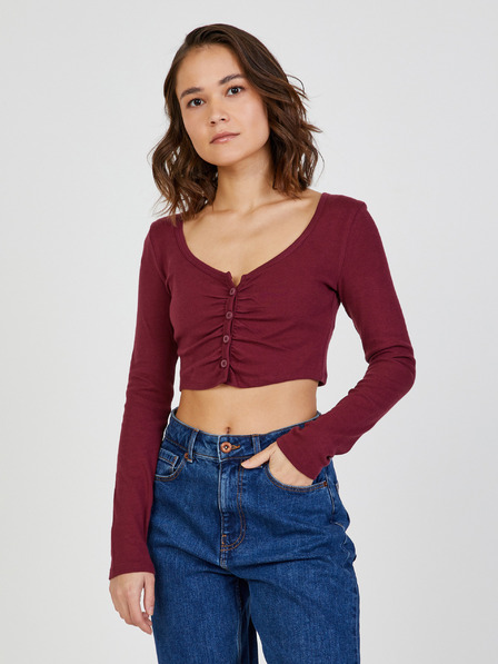 TALLY WEiJL Vínový crop top TALLY WEiJL