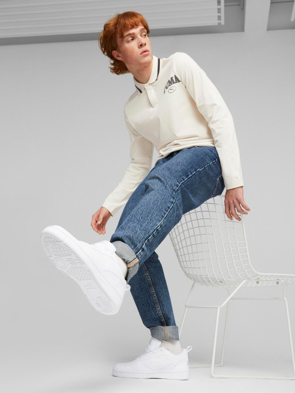 Puma Bílé pánské tenisky Puma Rebound v6 Low