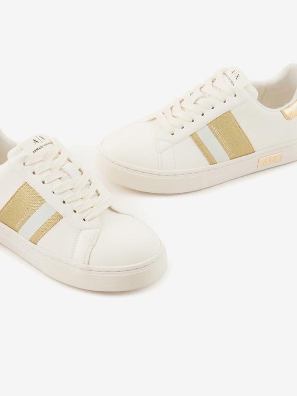 Armani Exchange Zlato-krémové dámské tenisky Armani Exchange