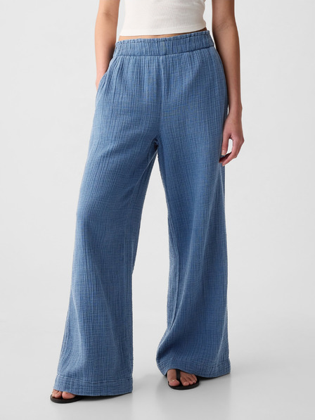 GAP Mušelínové kalhoty wide leg GAP