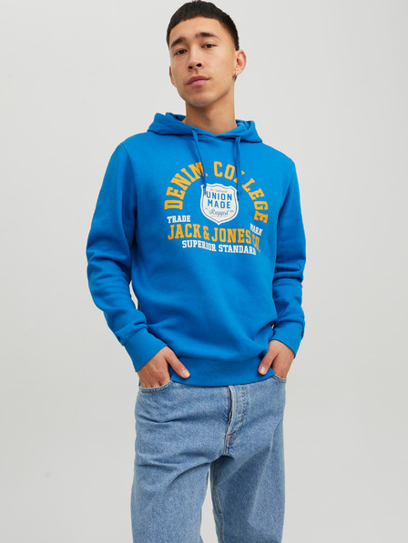 Jack & Jones Modrá pánská mikina s kapucí Jack & Jones