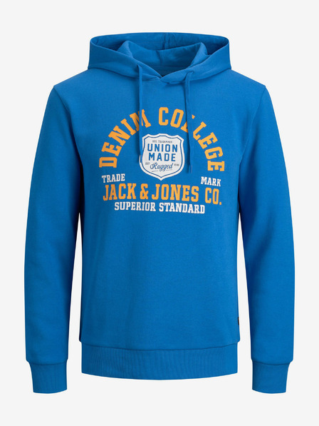 Jack & Jones Modrá pánská mikina s kapucí Jack & Jones