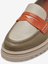 Tamaris Béžovo-khaki dámské kožené mokasíny Tamaris