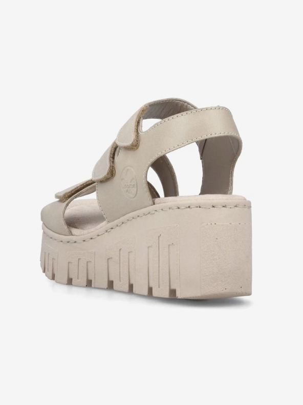 Rieker Béžové dámské sandály na klínku Rieker