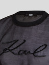 Karl Lagerfeld Černé dámské oversize tričko KARL LAGERFELD Organza T-shirt
