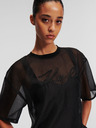 Karl Lagerfeld Černé dámské oversize tričko KARL LAGERFELD Organza T-shirt