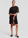 Karl Lagerfeld Černé dámské oversize tričko KARL LAGERFELD Organza T-shirt