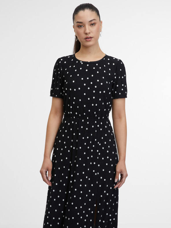 Orsay Černé dámské vzorované šaty ORSAY