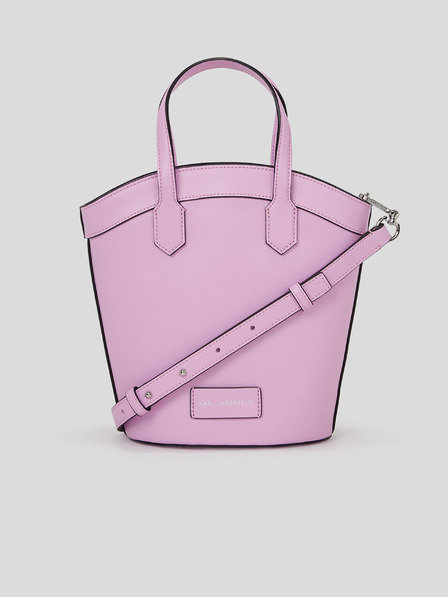 Karl Lagerfeld Světle fialová dámská kožená kabelka KARL LAGERFELD Signature Tulip