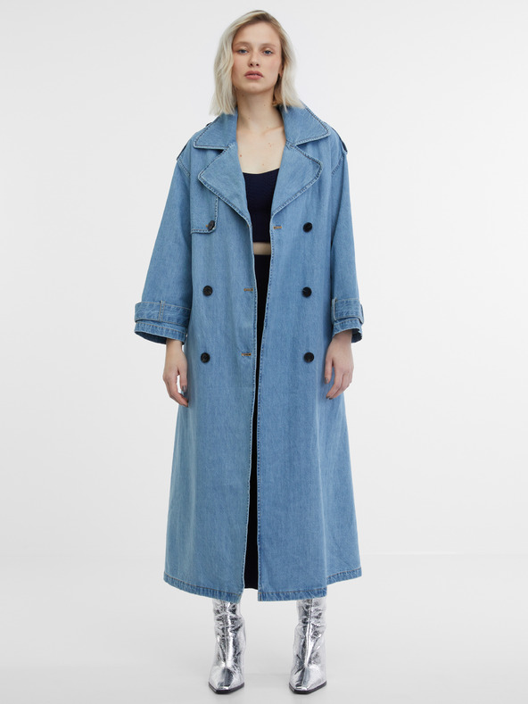 Orsay Modrý dámský džínový trenčkot ORSAY