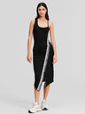 Karl Lagerfeld Černé dámské midišaty KARL LAGERFELD Logo Tape Jersey Dress