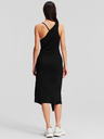 Karl Lagerfeld Černé dámské midišaty KARL LAGERFELD Logo Tape Jersey Dress