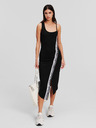 Karl Lagerfeld Černé dámské midišaty KARL LAGERFELD Logo Tape Jersey Dress