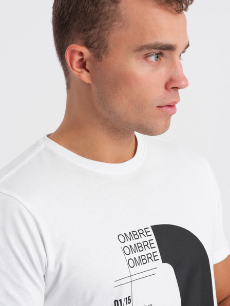 Ombre Clothing Bílé pánské tričko Ombre Clothing