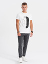 Ombre Clothing Bílé pánské tričko Ombre Clothing