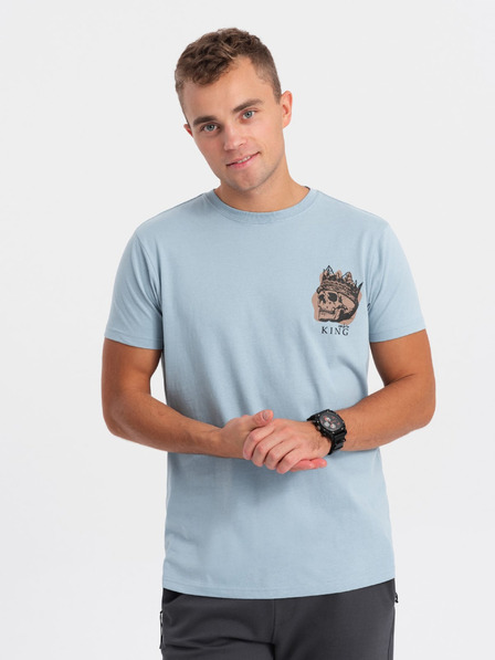 Ombre Clothing Světle modré pánské tričko Ombre Clothing