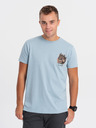 Ombre Clothing Světle modré pánské tričko Ombre Clothing