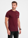 Ombre Clothing Vínové pánské tričko Ombre Clothing