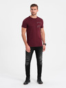 Ombre Clothing Vínové pánské tričko Ombre Clothing
