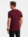 Ombre Clothing Vínové pánské tričko Ombre Clothing