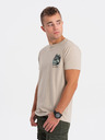 Ombre Clothing Béžové pánské tričko Ombre Clothing