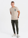 Ombre Clothing Béžové pánské tričko Ombre Clothing