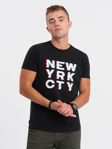 Ombre Clothing Černé pánské tričko Ombre Clothing