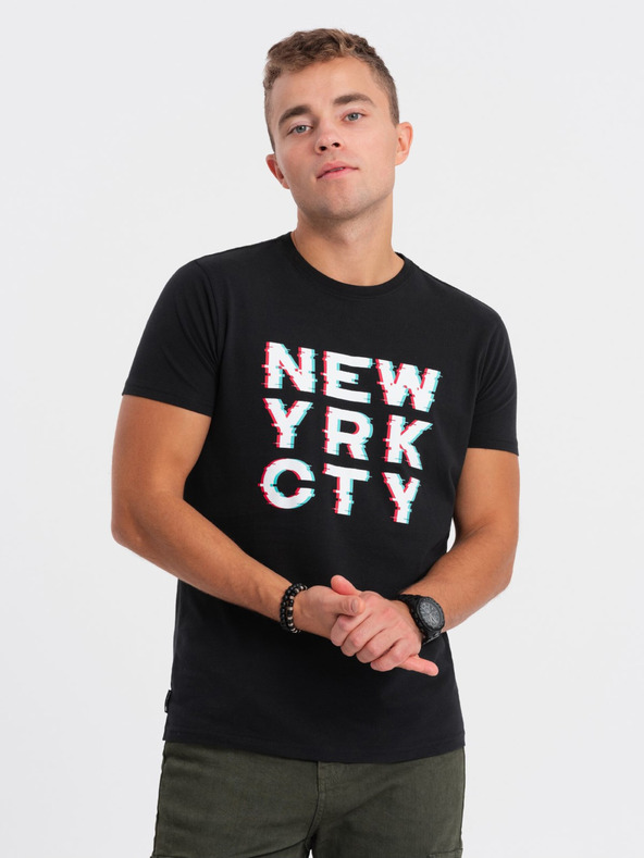 Ombre Clothing Černé pánské tričko Ombre Clothing