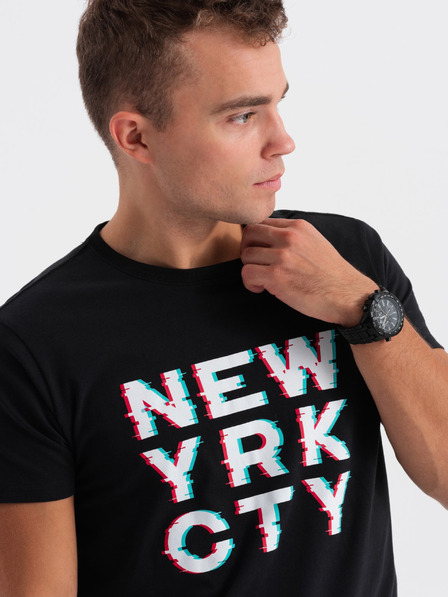 Ombre Clothing Černé pánské tričko Ombre Clothing