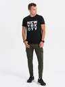 Ombre Clothing Černé pánské tričko Ombre Clothing